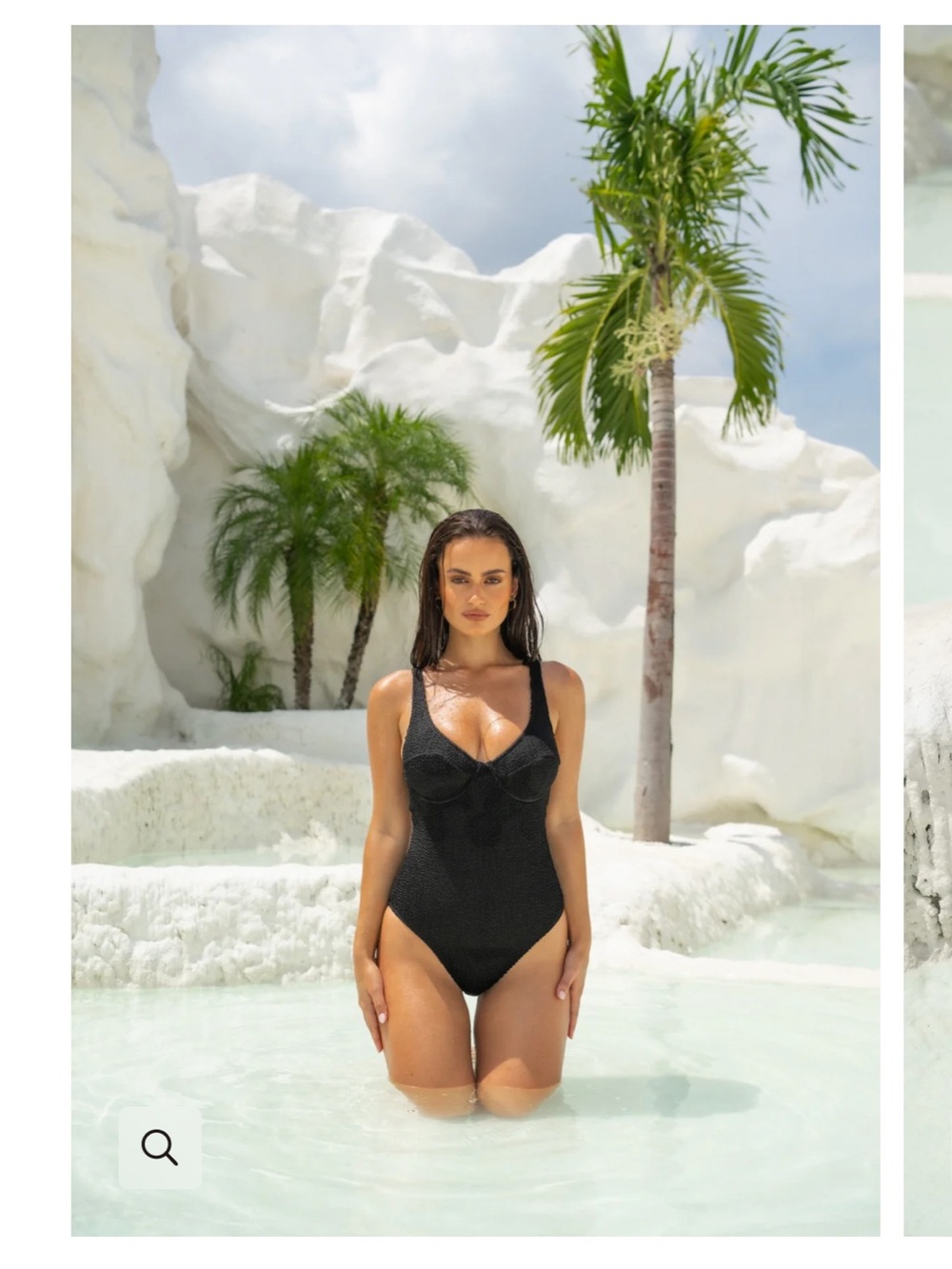 Somerfield Swim Black Textured One-Piece Swimsuit XL/US size 10